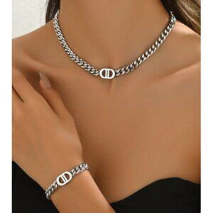 925 Sterling Silver Cuban Chain Necklace & Bracelet Set | Premium Quality